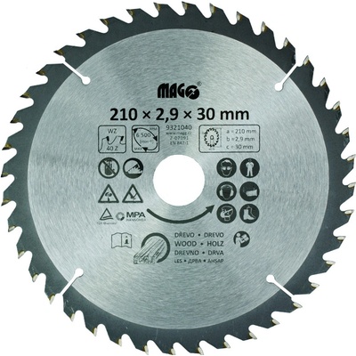 MAGG Pilový kotouč s SK plátky na lamino, plasty a hliník 160x2,6x20mm/ 50 střídavě trapézové zuby 9216050