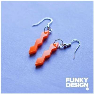 Prosperk náušnice z plexi skla zig zag S5147
