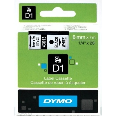 Páska do štítkovače Dymo 43613 bílá/černá 6mm/7m S0720780