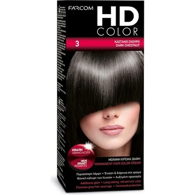 FARCOM HD color, Боя за коса, Номер 3, Тъмно кестеняво
