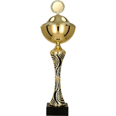 Kovový pohár s poklicí Zlato-černý 24,5 cm 8 cm