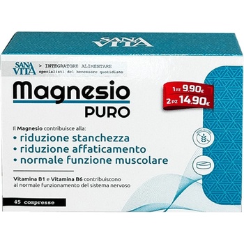 Paladin Pharma Sanavita Magnesio Puro Магнезий + В1 и В6, 45 таблетки, Paladin Pharma (553506 (50166) PP)
