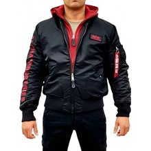 Alpha Industries zimná bunda MA-1 D-Tec SE black/red čierna