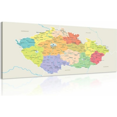 Obraz mapa Českej republiky