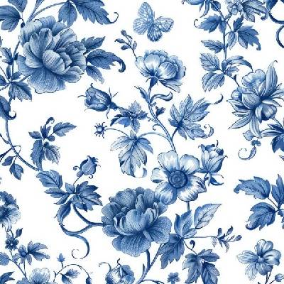 Takoy Šatovka / látka na šaty lesklá blue flowers
