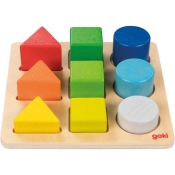 Goki - Дървена дъска за сортиране - Цветове и форми (58753)