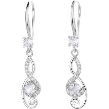 DELIS Сребърни обеци, jw832, дизайн със заземен ключ, с родиево покритие (jw832)