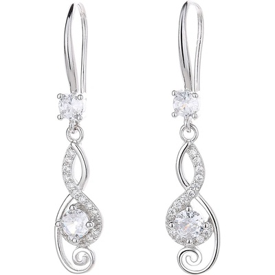 DELIS Сребърни обеци, jw832, дизайн със заземен ключ, с родиево покритие (jw832)