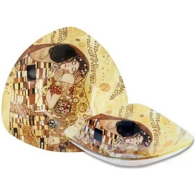 Carmani Dekorativní skleněná miska Gustav Klimt Polibek světlý 17 cm