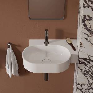 Omnires Lavoar suspendat Omnires Ovo M+ finisaj alb lucios 55.5 cm dreapta (OVO555UWPBP)