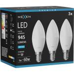 Mexen Nova 3x LED крушка E14, C37, 9W, Студена - 6500K, 945 lm - L102-E14-0965-01x03 (L102-E14-0965-01x03)