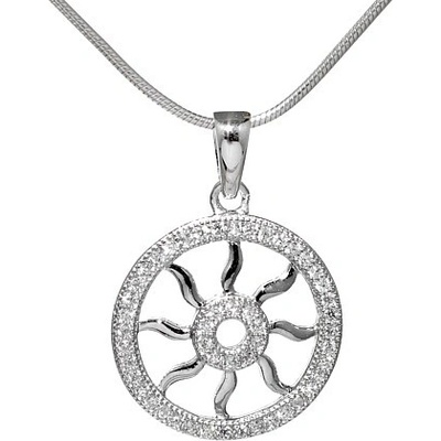 Pria stříbrný přívěsek slunces micro zirconia JJJP0138