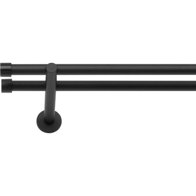 Dekodum Garnýž dvouřadá LOFT 19/19 mm černá matná 180 cm – Sleviste.cz