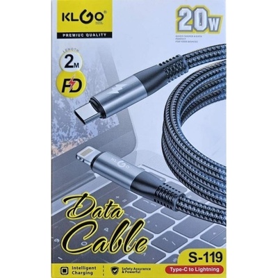 Hama Кабел за iPhone S-119, бързо зареждане, оплетка, Type-C(м), Apple Lighining(м), 2m, 20W