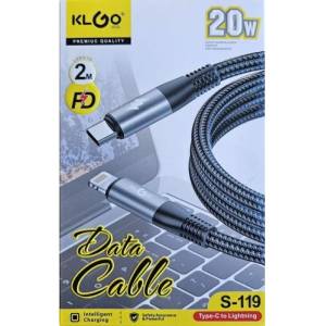 Hama Кабел за iPhone S-119, бързо зареждане, оплетка, Type-C(м), Apple Lighining(м), 2m, 20W