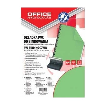 Office Products Binding Pads OFFICE PRODUCTS, PVC, A4, 200micr. , 100pcs, green transparent