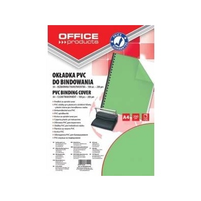 Office Products Binding Pads OFFICE PRODUCTS, PVC, A4, 200micr. , 100pcs, green transparent