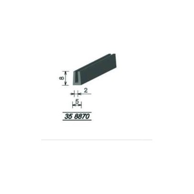 358870 Pryžový profil tvaru "U", 8x5/2mm, 70°Sh, EPDM, -40°C/+100°C, délka: 1500mm | Zboží Auto