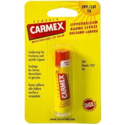 Carmex Classic SPF15 дълбоко подхранващ балсам за устни в стик 4.25 гр