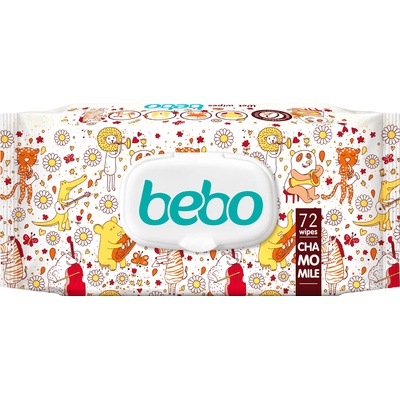 Bebo влажни кърпи с екстракт от лайка капак - 72 броя