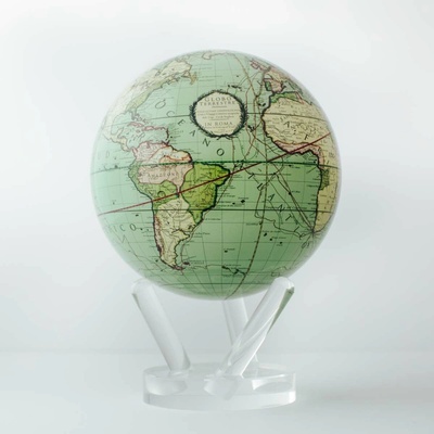 MOVA Starožitný zelený magnetický glóbus 6in / 15,3cm
