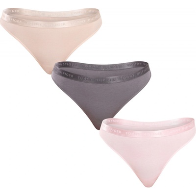 Tommy Hilfiger 3PACK dámske tangá nadrozmer viacfarebná (UW0UW04480 0R4)