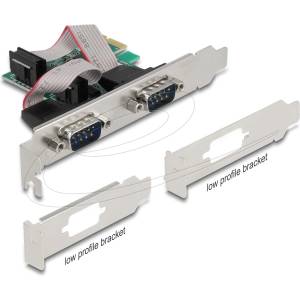 Delock PCI Express х 1 карта към 2 x сериен порт RS-232 мъжки, Low Profile (90046) - tehnik