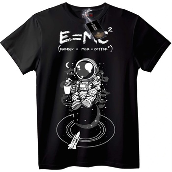 NOONEBRAND Тениска Астронавт Кафе E=MC2 - 6XL, White