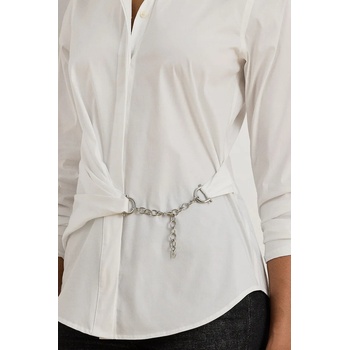 Ralph Lauren Риза Lauren Ralph Lauren дамска в бяло със стандартна кройка с класическа яка 200979866 (200979866)