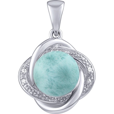 SILVEGO stříbrný přívěsek Ariel s přírodním larimarem a Brilliance Zirconia JSTP14738LR