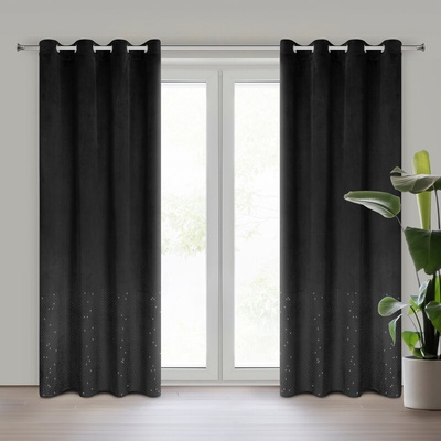 Takoy Závěs ARIADNA z veluru zdobený třpytivými kamínky 140 x 250 cm-HF-452836 | 140 x 250 cm