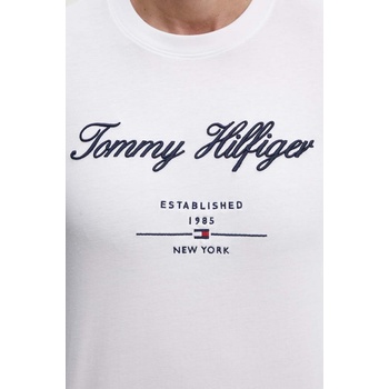 Tommy Hilfiger Памучна тениска Tommy Hilfiger в бяло с апликация MW0MW33691 (MW0MW33691)