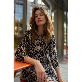 Moodo Тъмносини цветни рокли Moodo Moodo | Bezhov | ЖЕНИ | 38