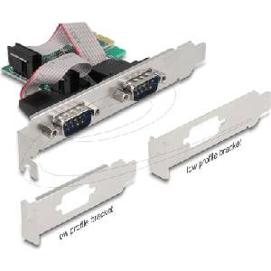 Delock 90046 - PCI Express х1 платка към 2x RS-232 DB9 мъжки (DELOCK-90046)