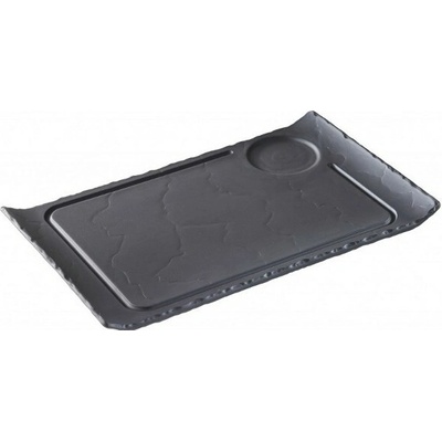 Revol Basalt talíř obdélný s drážkou a prolisem ? 6,3 cm 33 x 20 cm REV-647784