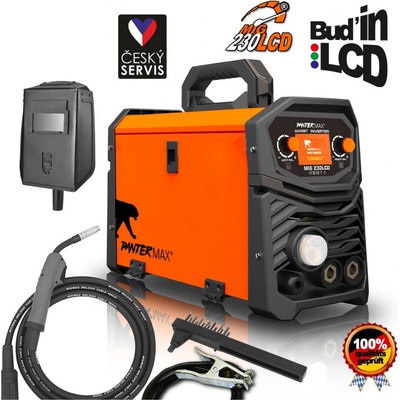 PanterMax MIG 230LCD +hořák 15/3m+svařovací kabely 3m+štít