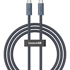 Baseus Flash USB4 USB-C to USB-C Fast Charging Cable 240W - здрав USB4 кабел с въжена оплетка за устройства с USB-C порт (100 см) (черен)
