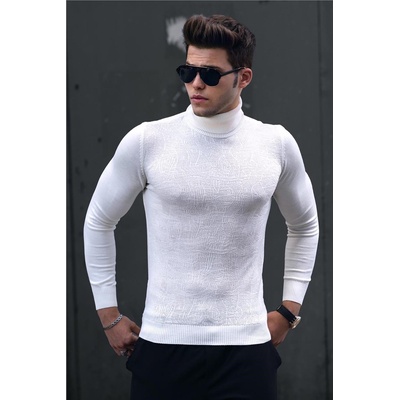 Madmext Мъжки пуловер 4657 - Бял 288943 (288943_Бяло)