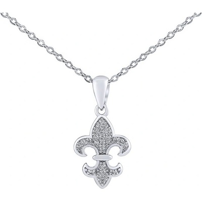 SILVEGO Strieborný náhrdelník skautská ľalia henriette s brilliance zirconia DCC1608267N
