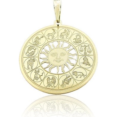 Zlatnictví Zlatíčko Zlatý přívěsek slunce se zvěrokruhem 000.00035