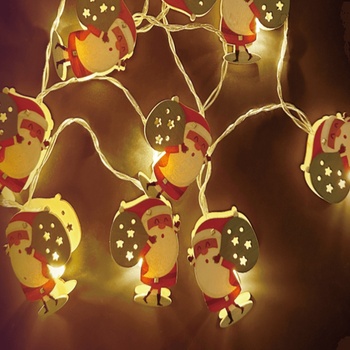 Aigostar - LED коледен гирлянд 10xLED/3xAA 1, 5m топло бяло Дядо Коледа (AI2220)