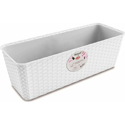 STEFANPLAST Kvetináč na kvety NATURAL 50x18x16cm biela