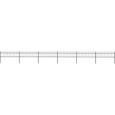 OMAXI Zahradní plot s kopím nahoře ocelový 1005 x 60 cm černý 710198
