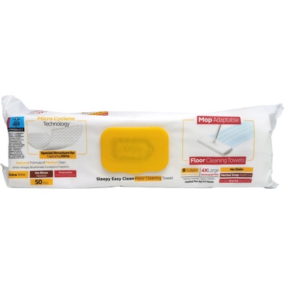 Sleepy мокри кърпи универсални за почистване на под, 50 броя, Mop Adaptable, Extra Shine