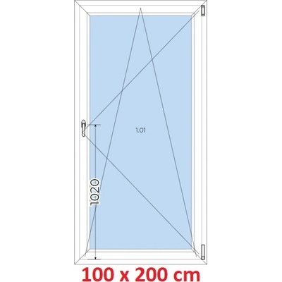 Soft Plastové okno 1000 x 2000 mm otevíravé a sklopné Ořech