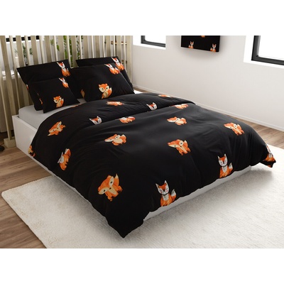 Textilomanie Obliečky z mikrovlákna FOXES čierne 2x70x80 160x200