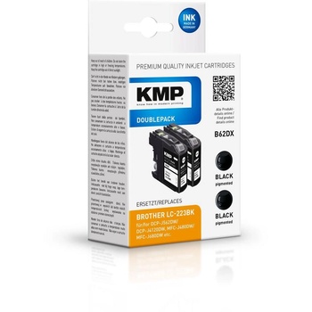 Compatible KMP Brother LC-223BK Двойна опаковка черни мастилни касети 11, 8 мл (1529,4021)