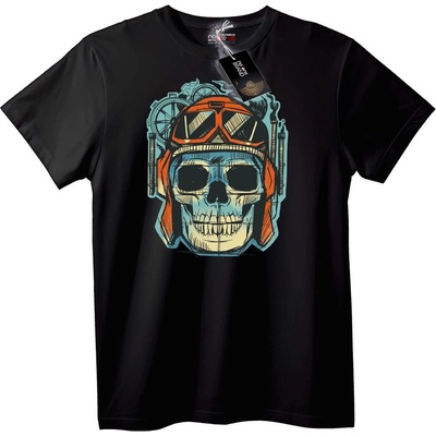 NOONEBRAND Тениска Пилотски Skull - 7XL, Black