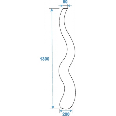 Wave designový květináč 125cm, bílý