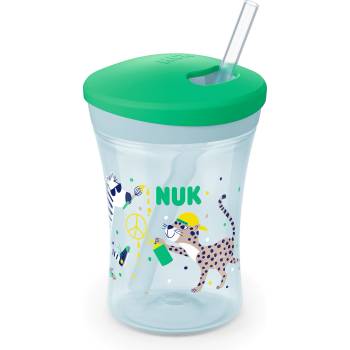 Nuk Чаша със сламка Nuk Evolution - Action Cup, 230 ml, 12+ месеца, Зелена (10255599)